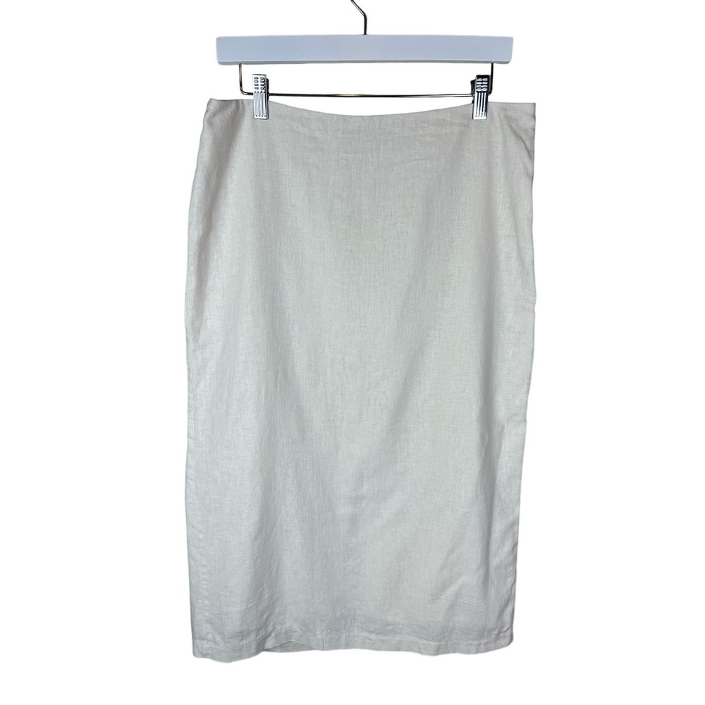 Abercrombie & Fitch NWOT Cream Linen Blend Midi Skirt Women’s Size Medium